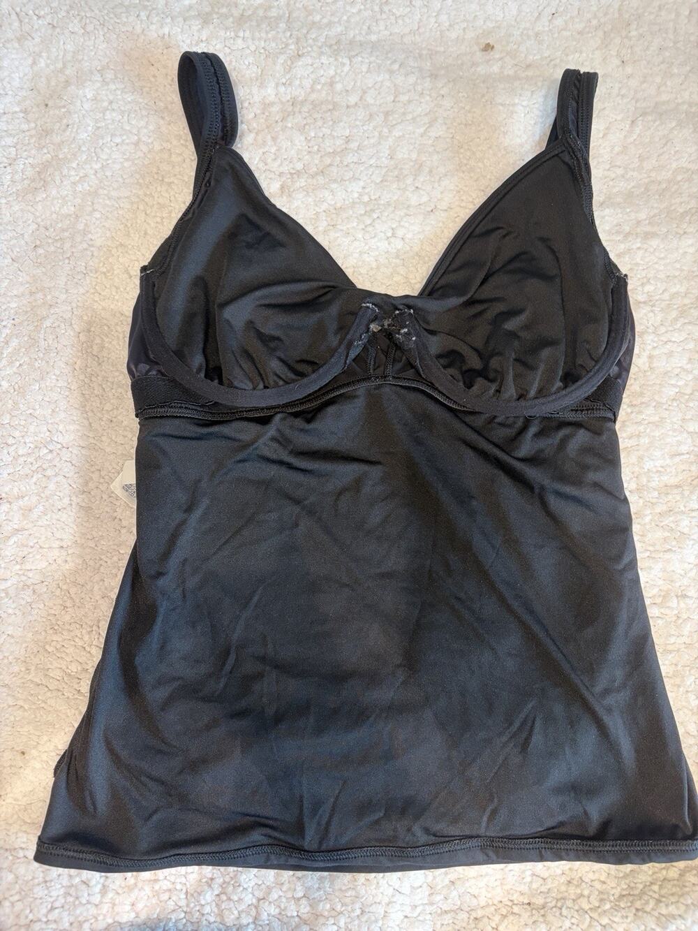 Lands End 6DDD Tankini Underwire Top Black Women’s Swim